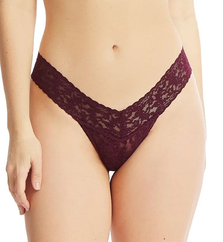 Hanky Panky Signature Lace Low Rise Thong (4911P) - Dried Cherry